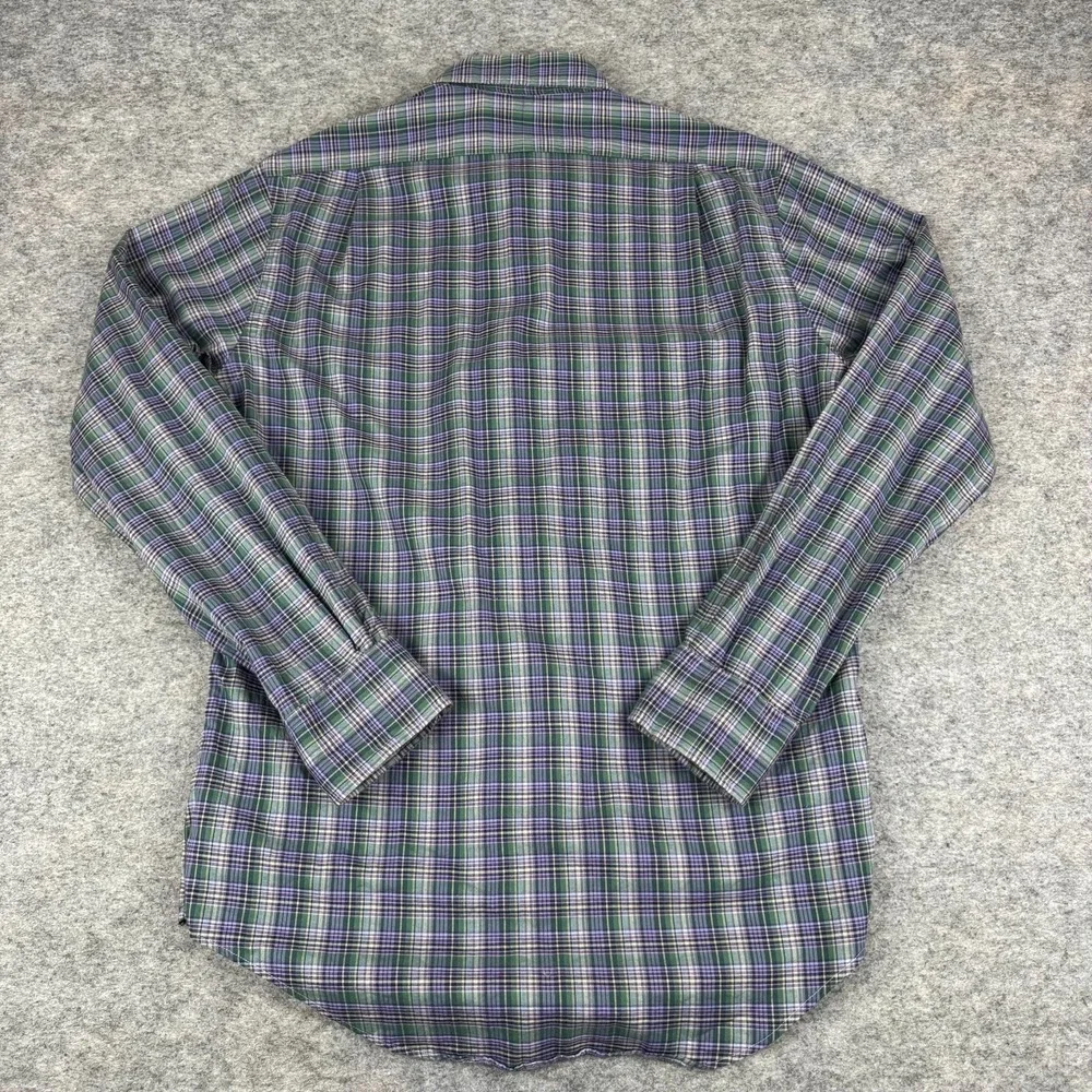 Polo Ralph Lauren Button Up Shirt Long Sleeve Cotton Purple Green Mens Small S